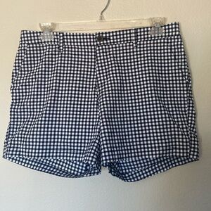 Old Navy everyday short women’s 12 twelve black white checked EUC